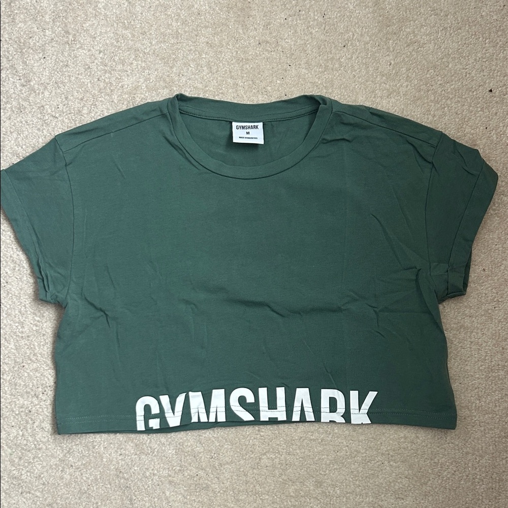 Green GymShark Short Sleeve Crop Top